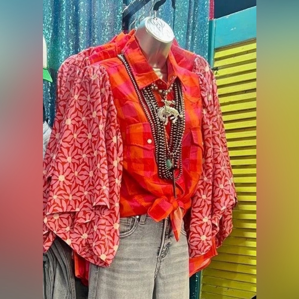 NWT Turquoise Haven Women's Bethany Boho Blouse Size L - Picture 2 of 5